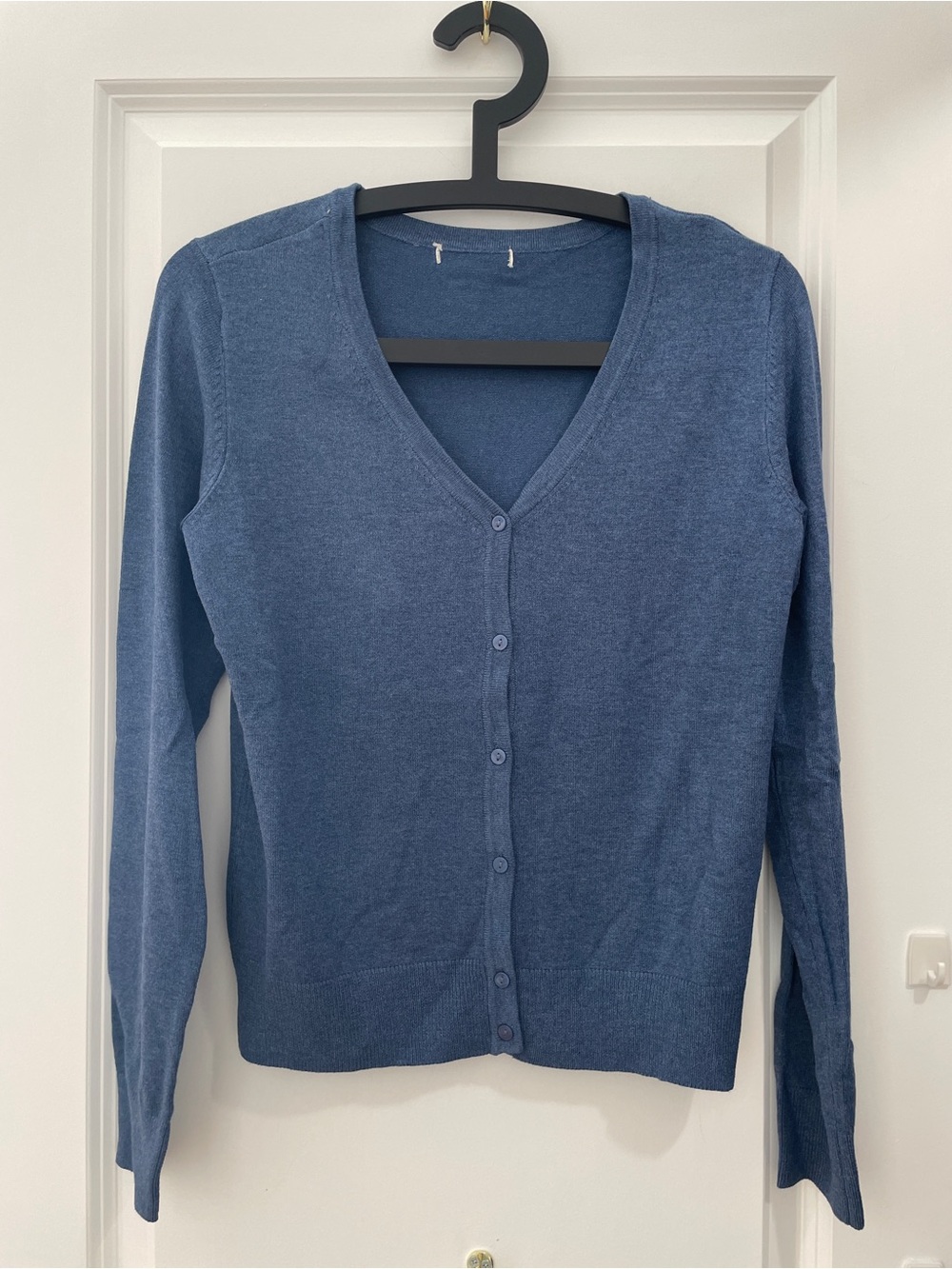 twik Blue V-Neck Button Cardigan Sweater
